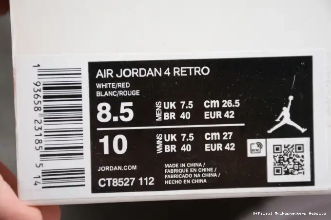 Official Maikesneakers Air CT8527-112 Red 4 Jordan Metallic 0617